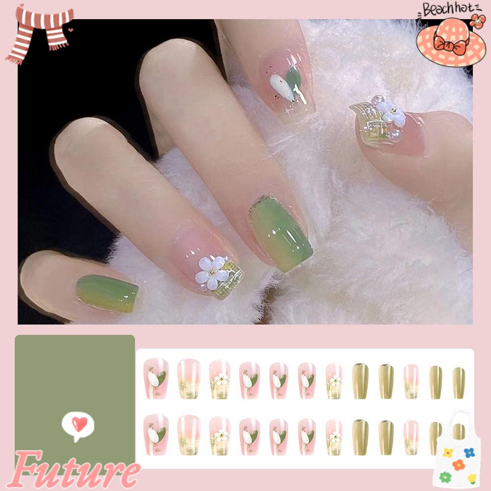 Bộ Móng Tay Giả Toàn Diện Đầu Vuông DIY