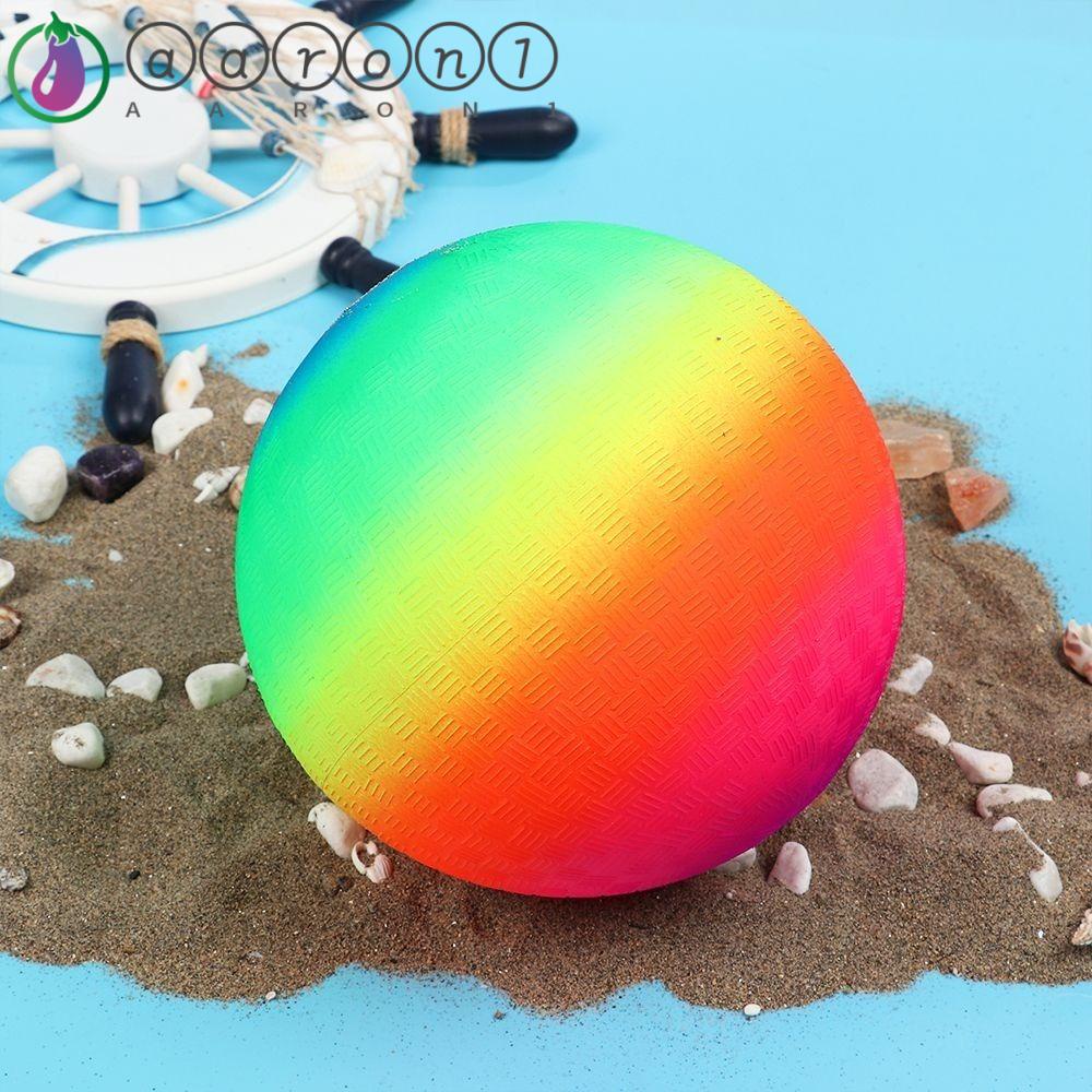 Bóng Đá Bơm Hơi AARON1 Màu Cầu Vồng Độc Đáo Vui Nhộn Cho Bé