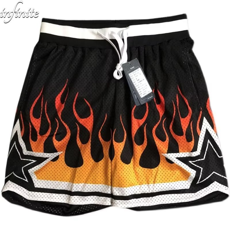 Quần Short Bóng Rổ Phối Lưới Hai Lớp Thoáng Khí Nhanh Khô Phong Cách Mỹ Thời Trang Cho Nam