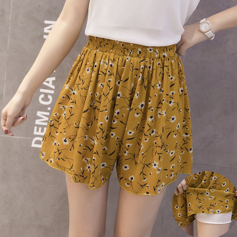 Quần Short Voan Ống Rộng In Họa Tiết Phong Cách Mới Mùa Hè Cho Nữ