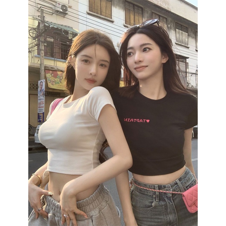 Áo baby tee Thun croptop nữ Ngắn Tay Ôm Dáng Thiết Kế Mới Mùa Hè 2023 Gợi Cảm Cho Nữ