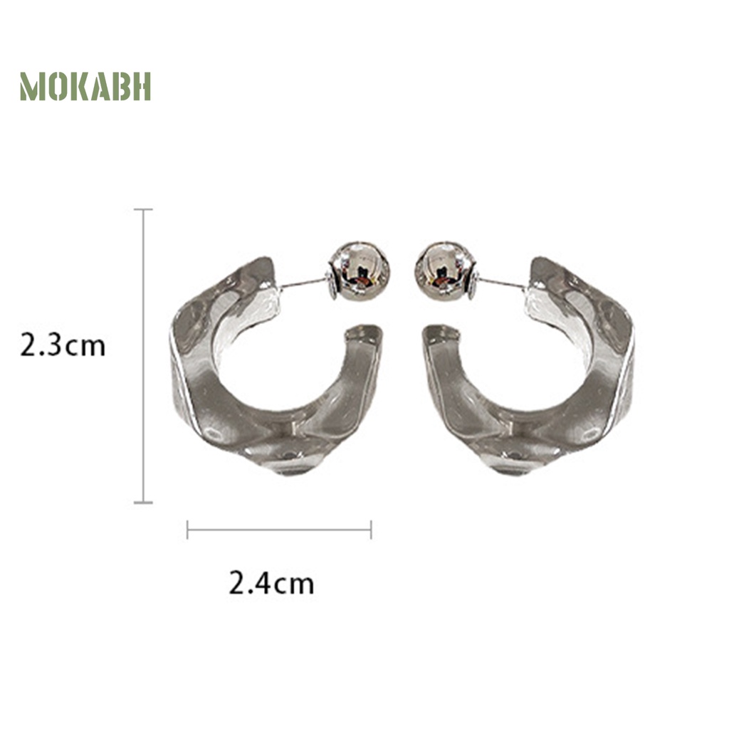 1 Đôi Bông Tai Nữ Hình Chữ C Không Phai Màu Chống Mồ Hôi Và Chống Rơi Vỡ Không Dị Ứng