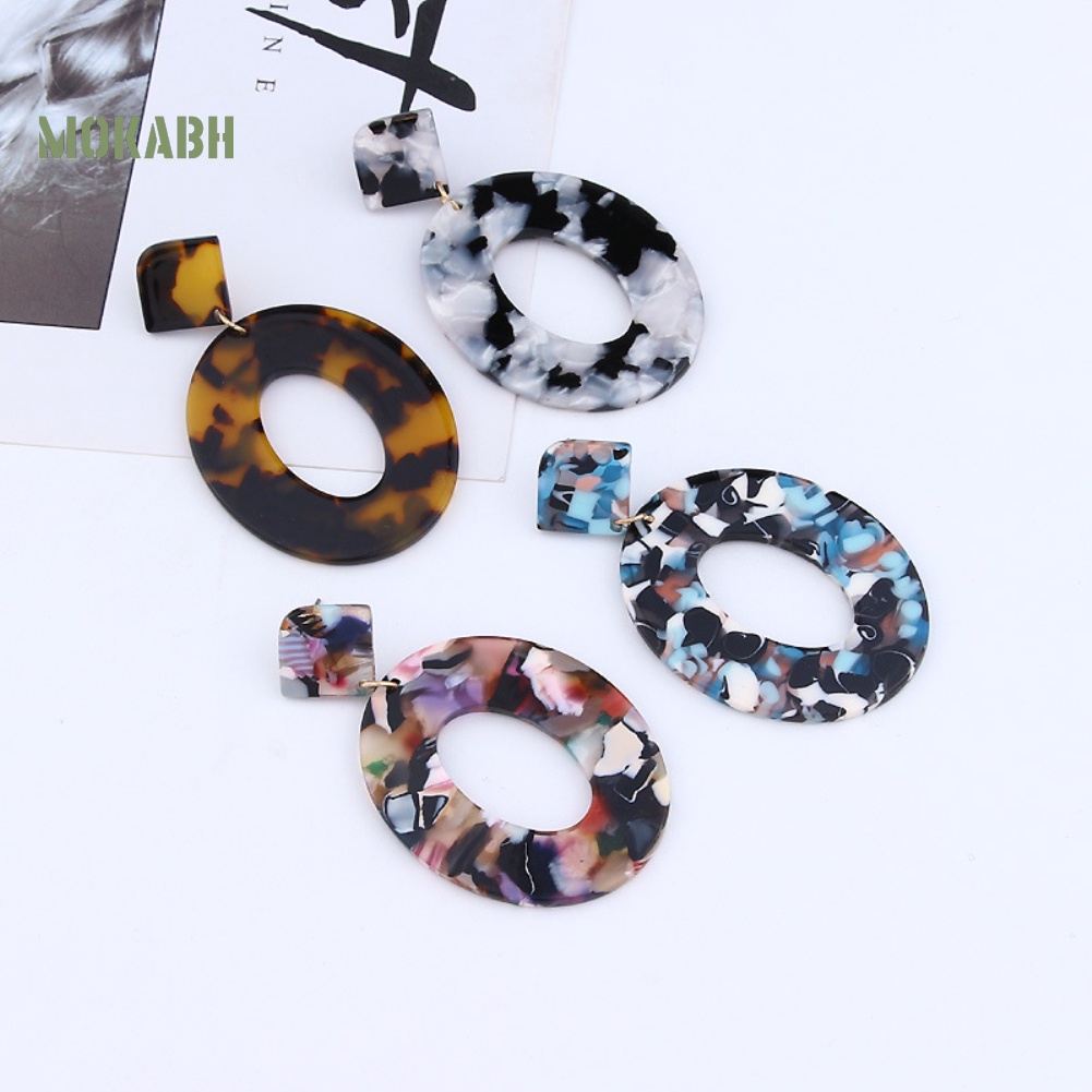 Bông Tai Hình Oval Rỗng Phong Cách Retro Thời Trang Cho Nữ