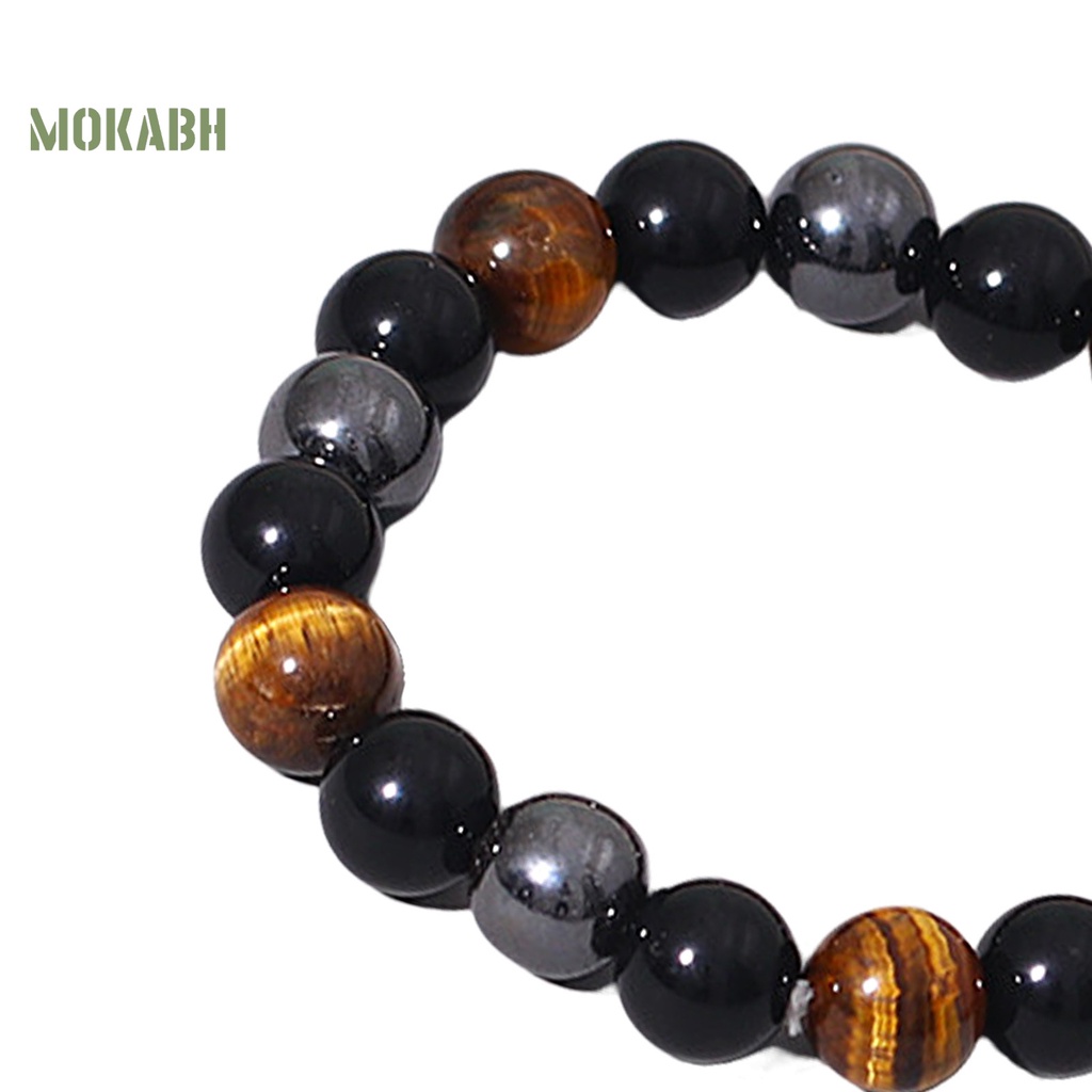 1 Cặp Vòng Tay Chuỗi Hạt Đá Mắt Hổ 3 Màu Thời Trang