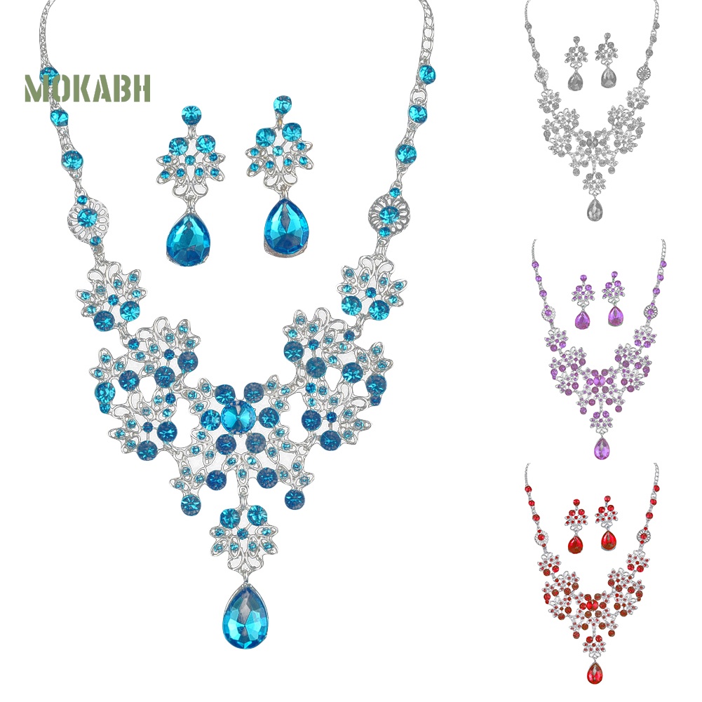 Bộ Vòng cổ + Bông Tai HìNh BướM ĐíNh Đá Xinh XắN