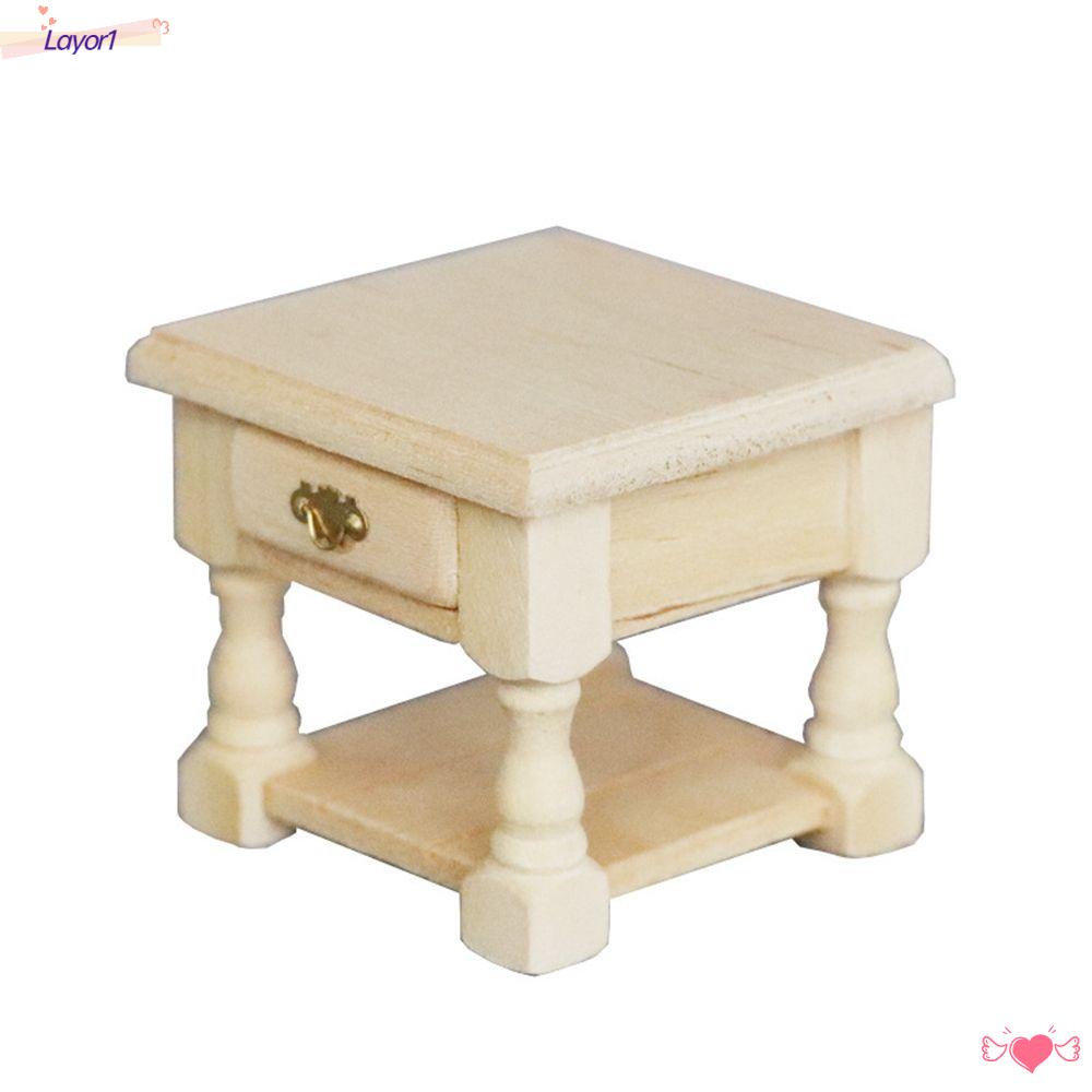 Bàn Đầu Giường 5.1 * 4.9 * 4.6cm DIY 1: 12 Trang Trí Nhà Búp Bê