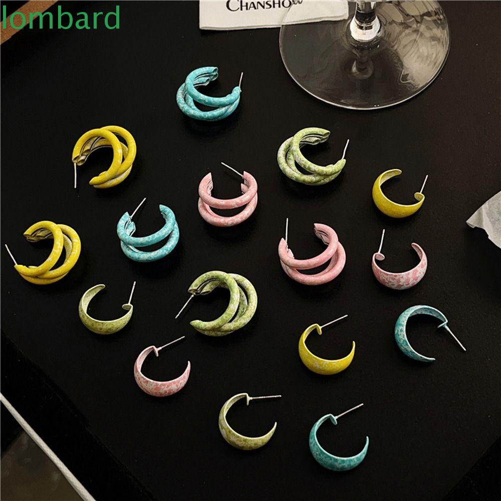 Bông Tai Hợp Kim Họa Tiết Hoa Đơn Giản Thời Trang Mùa Hè Phong Cách Hàn Quốc Cho Nữ