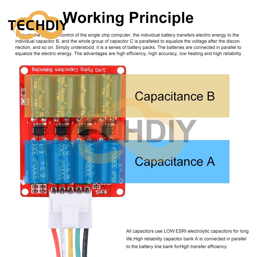 Bảng Mạch Cân Bằng Năng Lượng Pin Lithium Li-Ion Lifepo4 4S 6S 8S 3A