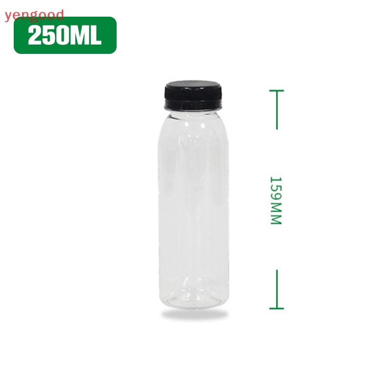 Bình Đựng Nước Ép / Sữa / Trái Cây Bằng Nhựa Trong Suốt Dung Tích 250ml Kèm Nắp Đậy Tiện Lợi