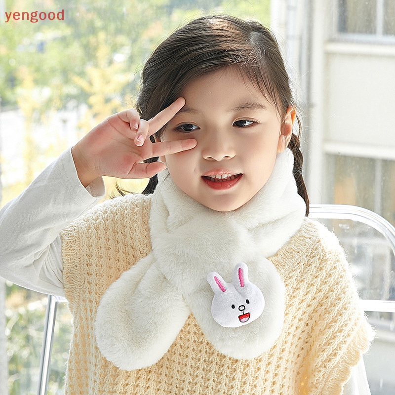 Khăn Choàng Lông Xù Dày Dặn Ấm Áp Kiểu Hoạt Hình Đáng Yêu Cho Bé Mùa Thu Đông