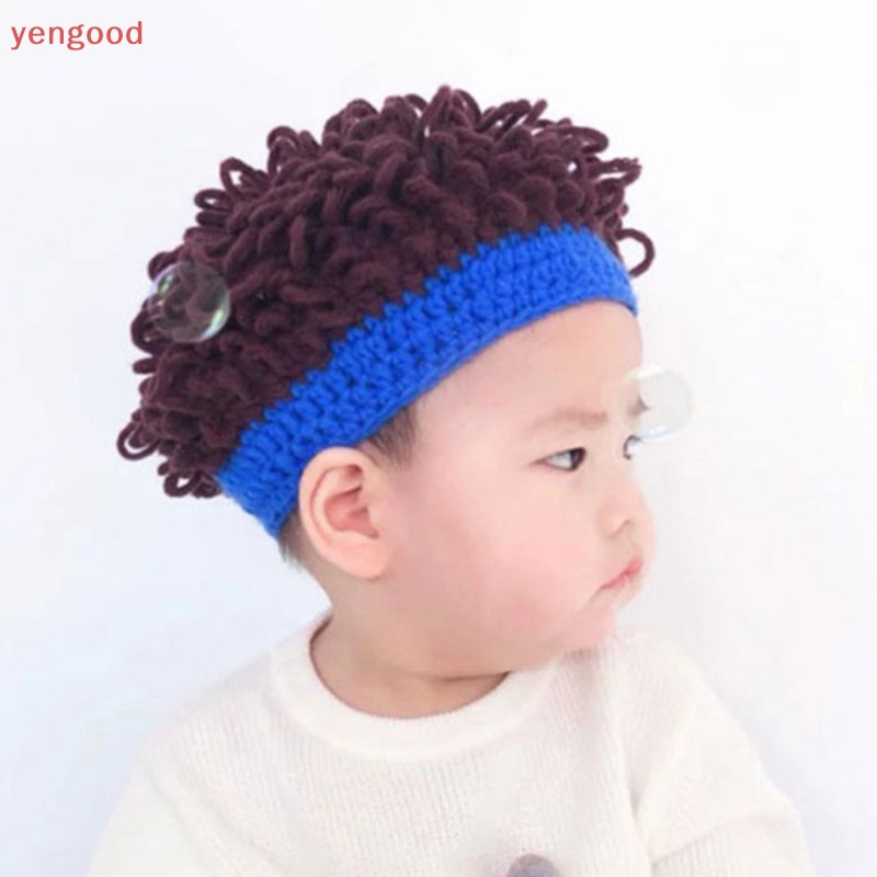 (YGD) Mũ Dệt Kim Thủ Công Tóc Giả Afro-hair Hobo Mad Cho Trẻ Mới Biết Đi
