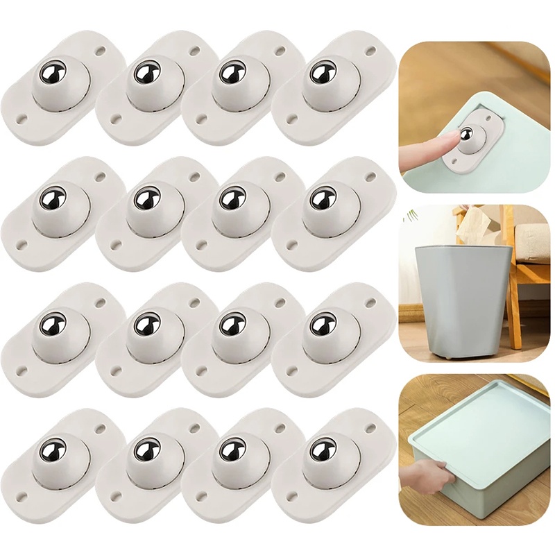 Bộ 4 Bánh Xe Ròng Rọc Có Thể Xoay Tự Dính Dành Cho Hộp Giày Trượt Patin