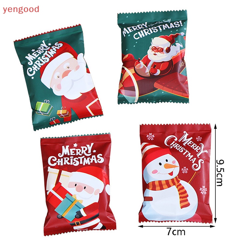 Set 100 Túi Đựng Bánh Quy Trang Trí Giáng Sinh Năm Mới