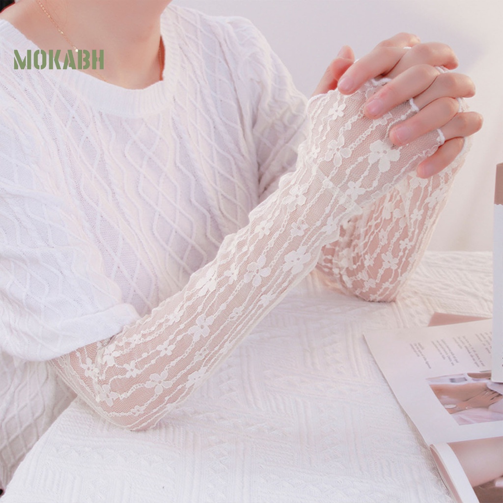 1 Cặp Găng Tay Chống Nắng Chống Tia UV Màu Trơn Dáng Rộng Bảo Vệ Thấm Hút Mồ Hôi