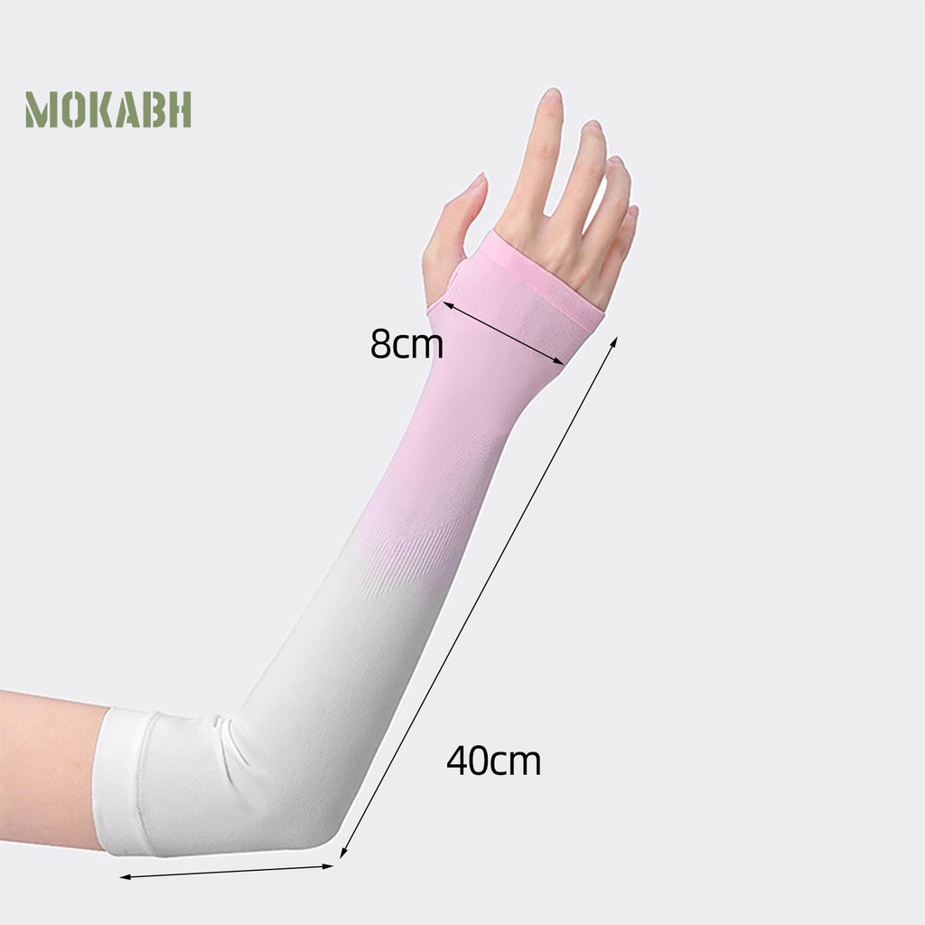 1 Cặp Găng Tay Chống Nắng Bằng Lụa Lạnh Co Giãn Cao Màu Sắc Gradient