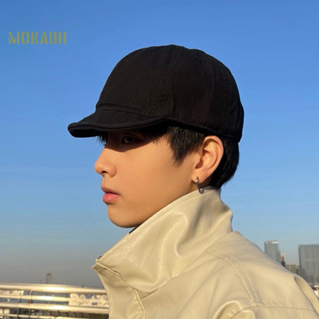 [Mok Abh] Mũ Lưỡi Trai Vành Ngắn Điều Chỉnh Được Màu Sắc Trơn Phong Cách Vintage Chống Nắng Mùa Hè Cho Nam Và Nữ