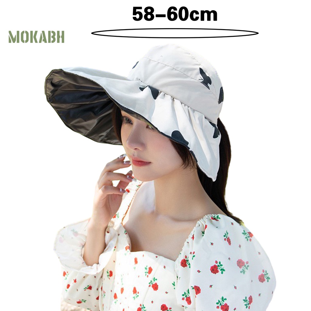 Mũ Lưỡi Trai Hở Chóp Chống Tia UV Họa Tiết Bươm Bướm Có Thể Điều Chỉnh Kích Thước