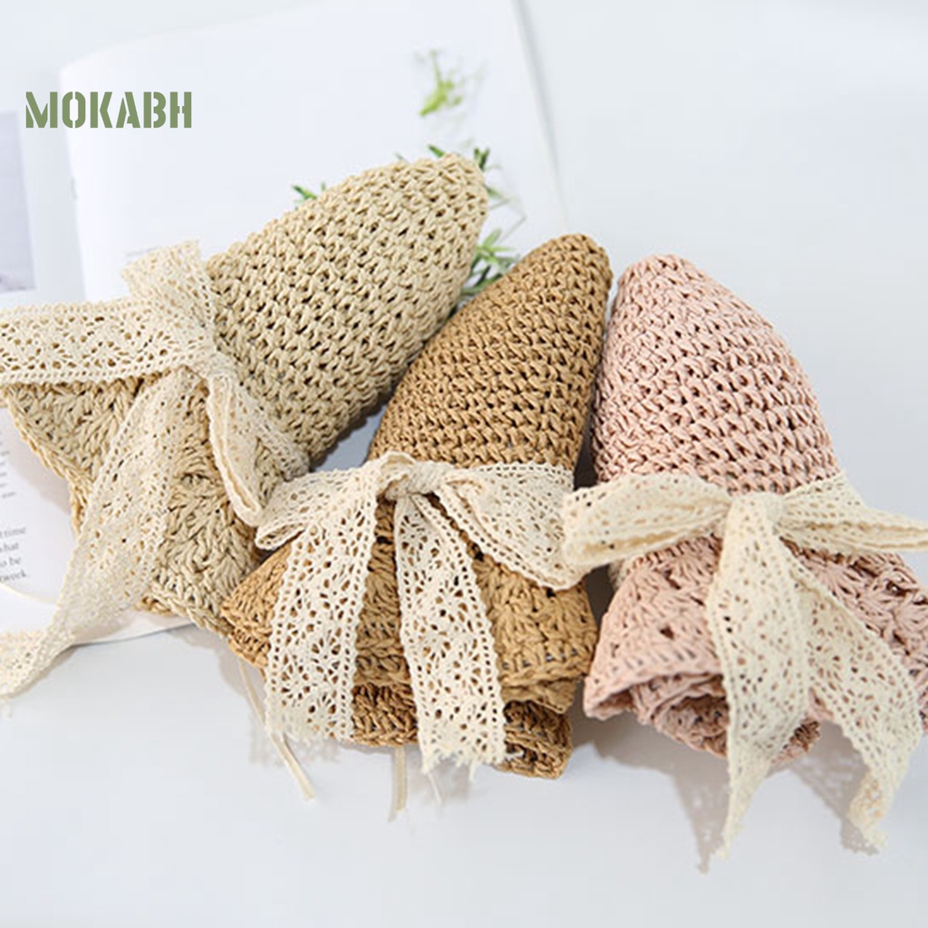 [Mok Abh] Mũ Vành Tròn Rỗng Có Thể Điều Chỉnh Kích Thước Cho Bé Gái