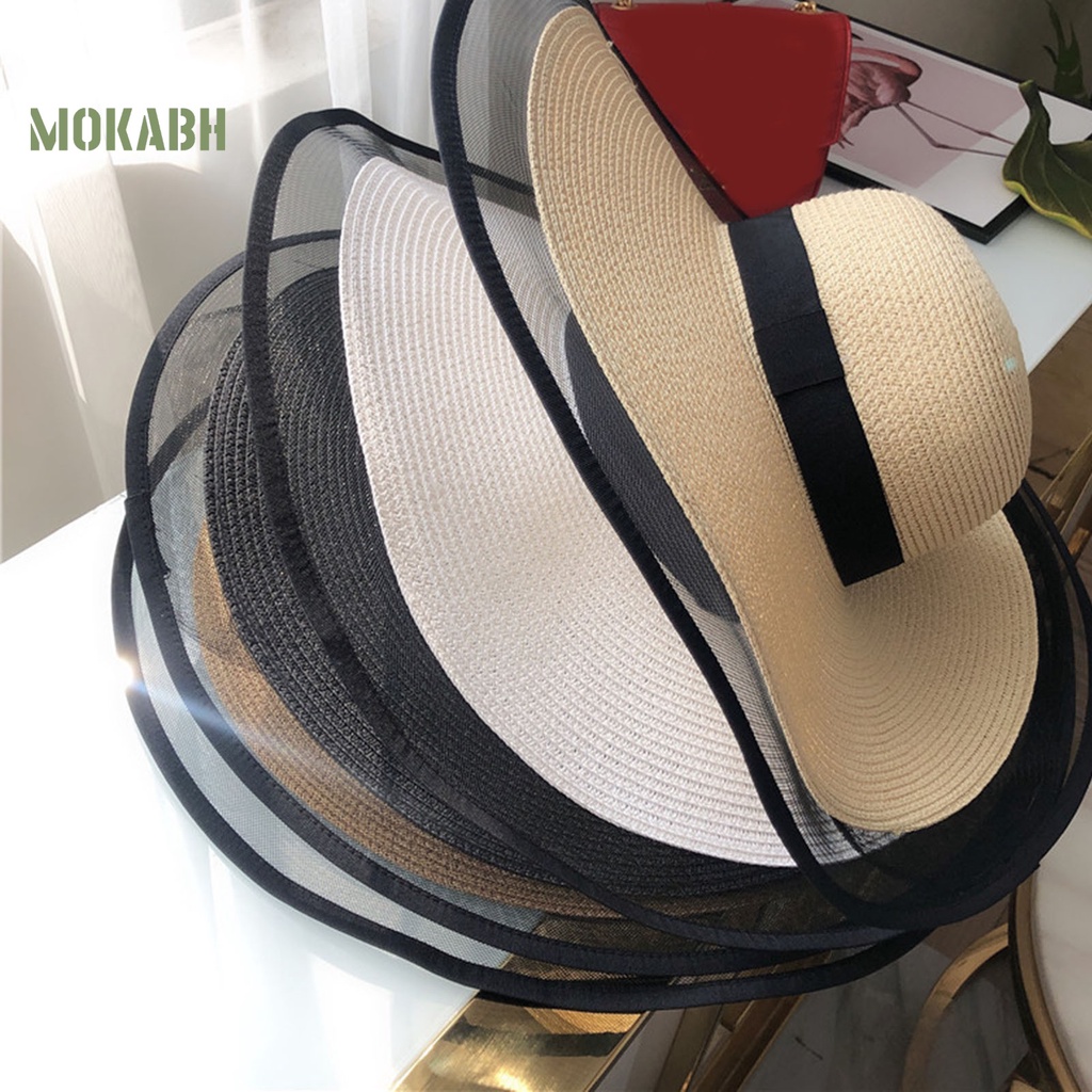 [Mok Abh] Mũ Rộng Vành Kiểu Lưới Phong Cách Bohemia Chống Nắng Đi Biển Ngoài Trời Dành Cho Nữ