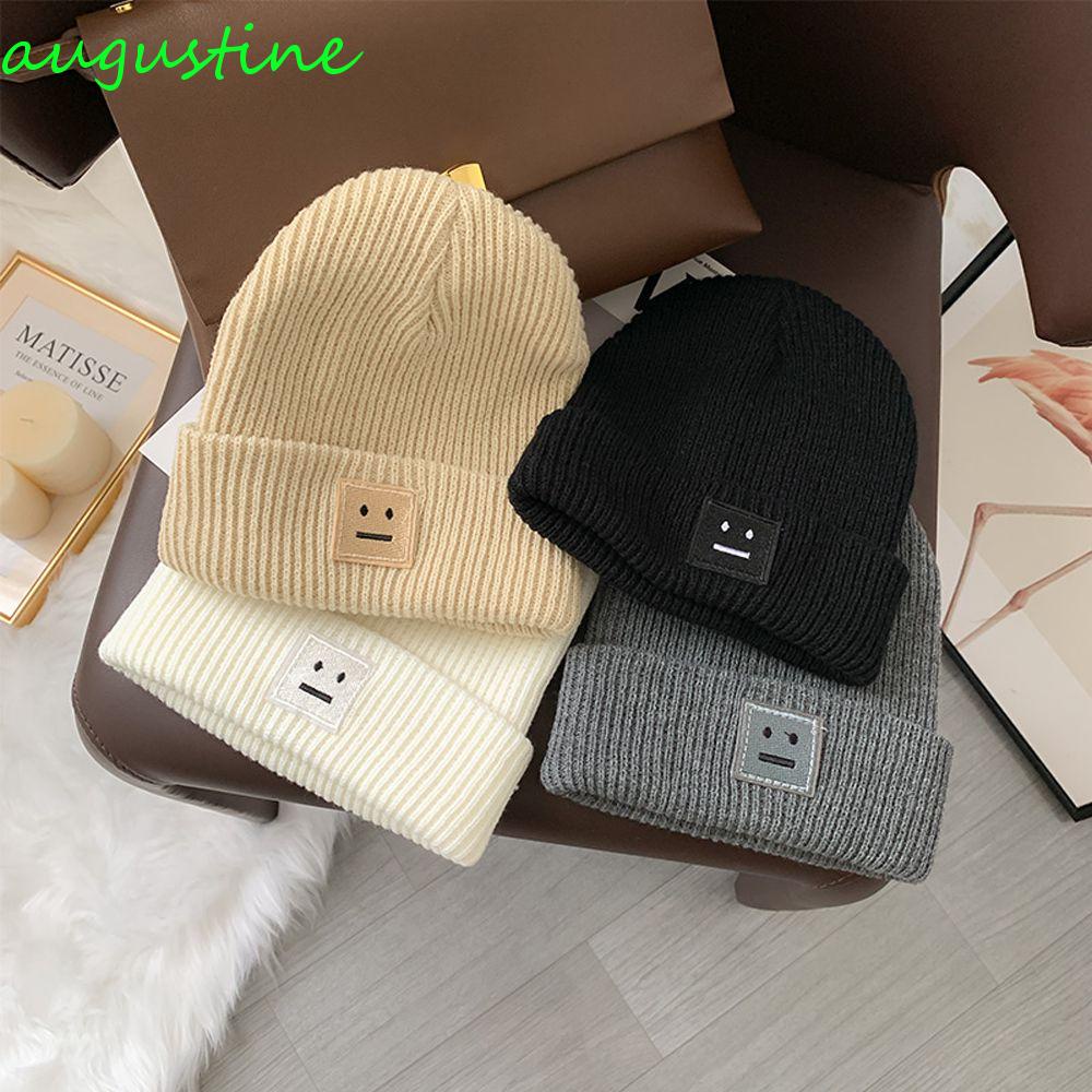Mũ Len Họa Tiết Mặt Cười Phong Cách Đường Phố Cho Nam Và Nữ
