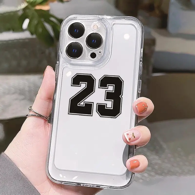 23# Ốp Điện Thoại TPU Mềm Trong Suốt Chống Sốc Nút Bấm Độc Đáo Cho IPhone 11 14 13 12 Pro Max XS X XR 7 + 8 6 6S Plus Sự Bảo Vệ