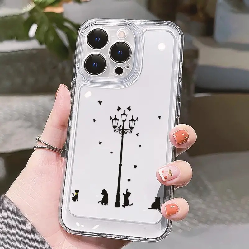 Ốp Điện Thoại TPU Mềm Trong Suốt Chống Sốc Có Nút Độc Đáo Cho IPhone 11 14 13 12 Pro Max XS X XR 7 + 8 6 6S Plus Sự Bảo Vệ