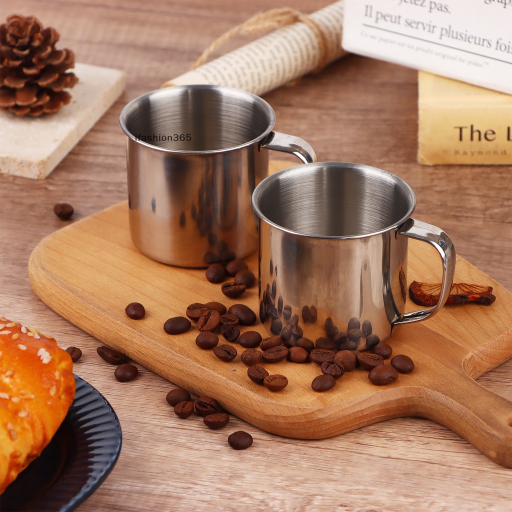 Set 6 Cốc Cà Phê Bằng Thép Không Gỉ Có Tay Cầm 5.07oz / 150ml