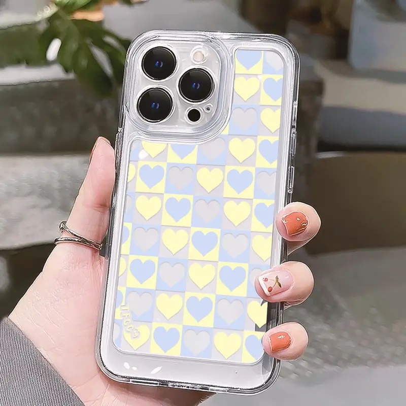 Ốp Điện Thoại TPU Dẻo Trong Suốt Họa Tiết Trái Tim Cho IPhone 11 14 13 12 Pro Max XS X XR 7 + 8 6 6S Plus Sự Bảo Vệ