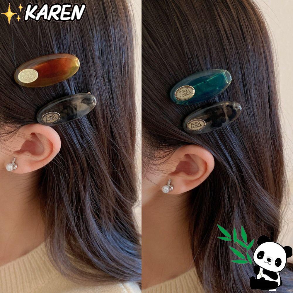 Bộ 3 Kẹp Tóc Màu Hổ Phách Phong Cách Retro Dành Cho Nữ