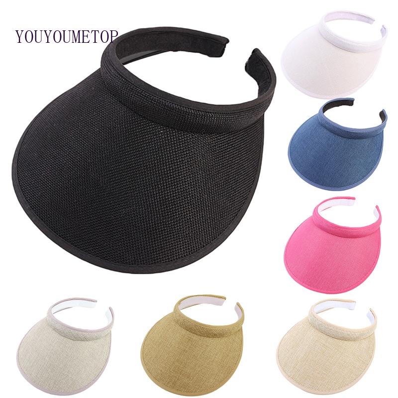 Mũ Chống Nắng Giả Lanh Họa Tiết Sọc Caro Có Kẹp Tiện Dụng Cho Nam Và Nữ