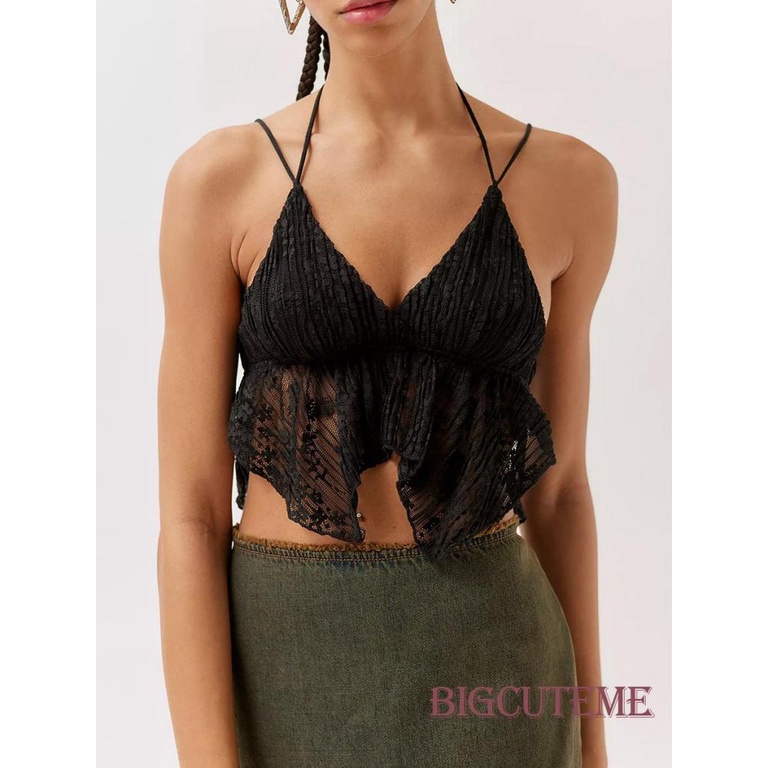 Áo Hai Dây Cổ Chữ V Cột Dây Thời Trang Quyến Rũ Cho Nữ