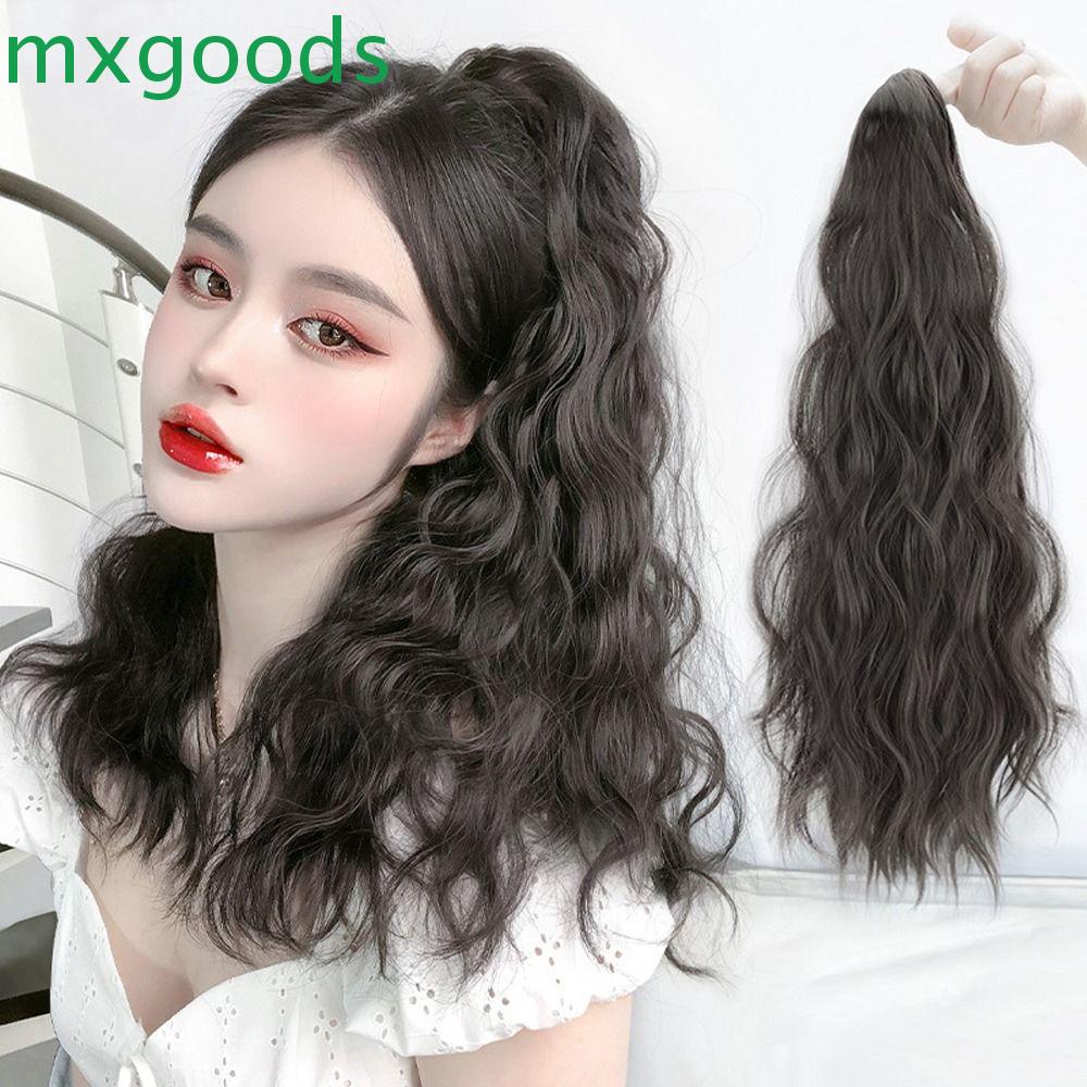 Tóc Giả Đuôi Ngựa Dài Màu Đen Trơn Bằng Sợi Tổng Hợp Cho Nữ