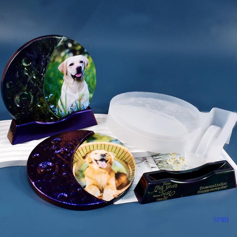 Khuôn Silicone Epoxy Hình Mặt Trăng Siêu Stereo Làm Khung Ảnh DIY Để Bàn Trang Trí