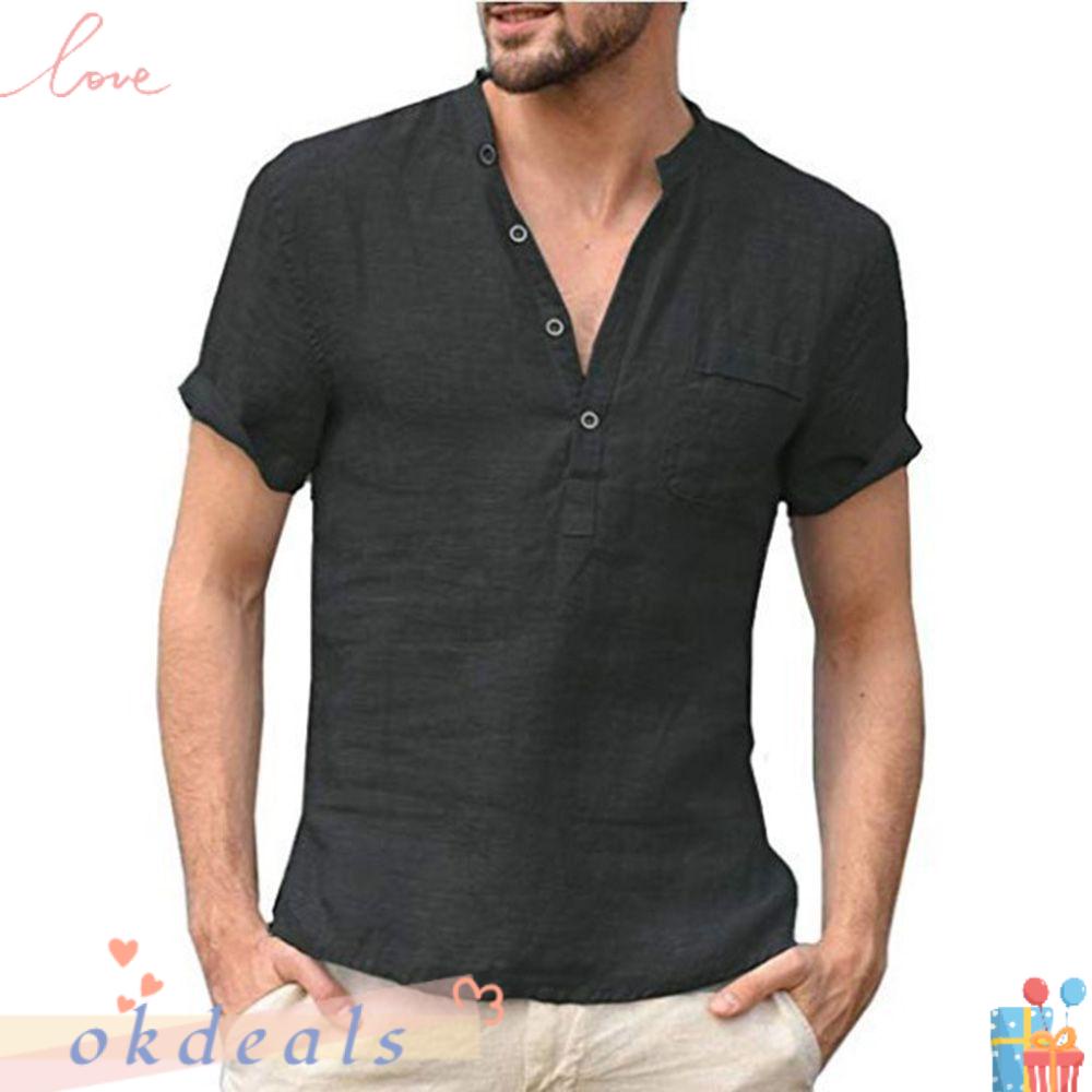 Áo Thun Tay Ngắn Dáng Suông Màu Trơn Dễ Phối Đồ Thời Trang Cho Nam