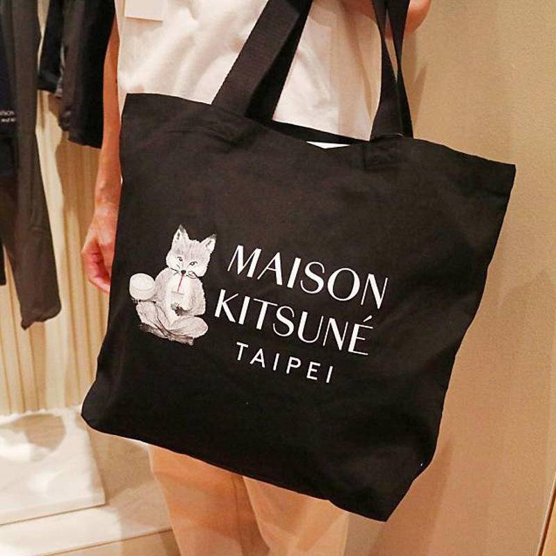 Mk Túi tote Đeo Vai Vải canvas In Hình Cáo Dễ Thương
