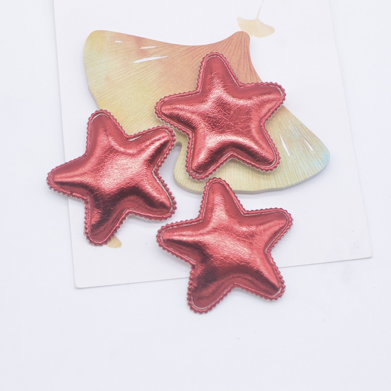 Set 30 Ngôi Sao Bằng Da PU 42mm Dùng Trang Trí Kẹp Tóc / Kẹp Tóc DIY