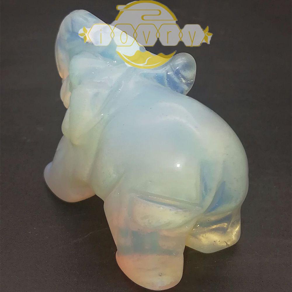 Voi Chạm Khắc Bằng Tay Màu Ngà|Phụ Kiện Trang Trí Nhà Cửa / Văn Phòng Kích Thước 1.5 Inch