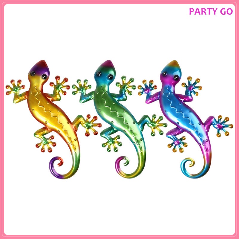 3 Con Thằn Lằn Kim Loại Trang Trí Tường