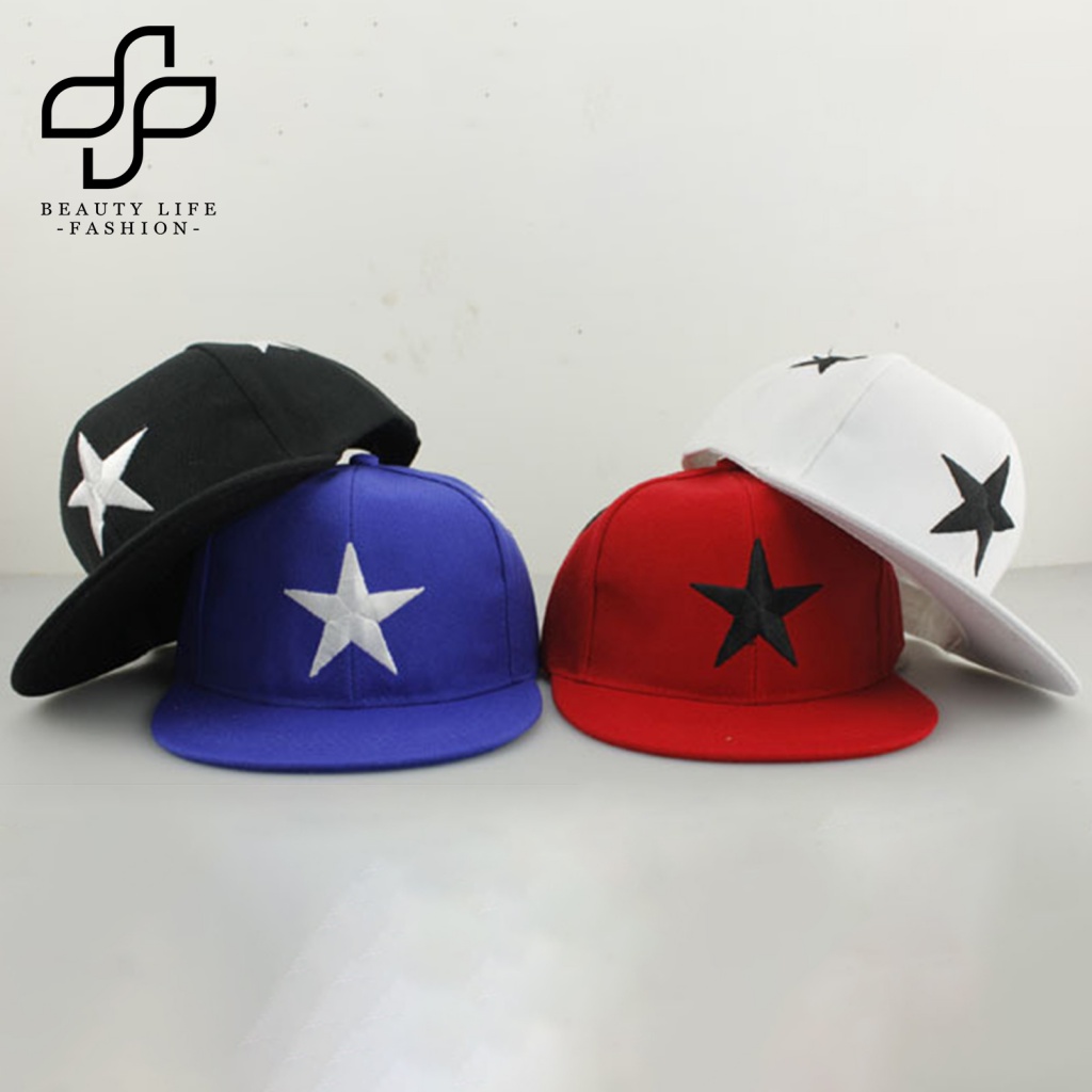 Mũ Lưỡi Trai Thêu Hình Ngôi Sao Năm Cánh Thời Trang Cho Bé 3-8 Tuổi