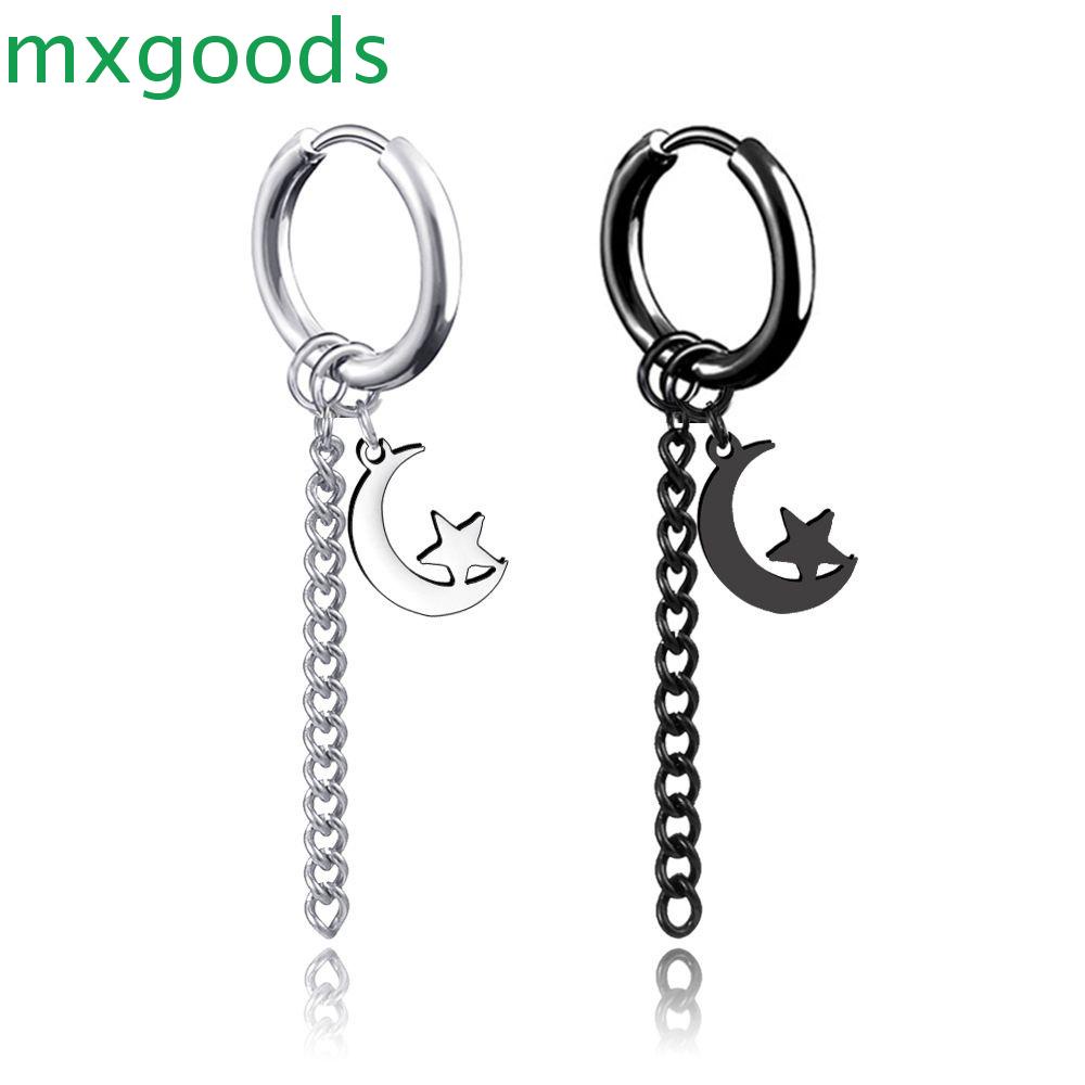 Khuyên Tai Vòng Lủng Lẳng Mặt Ngôi Sao Tua Rua Bằng Thép Không Gỉ Cho Nam Và Nữ Mxgood