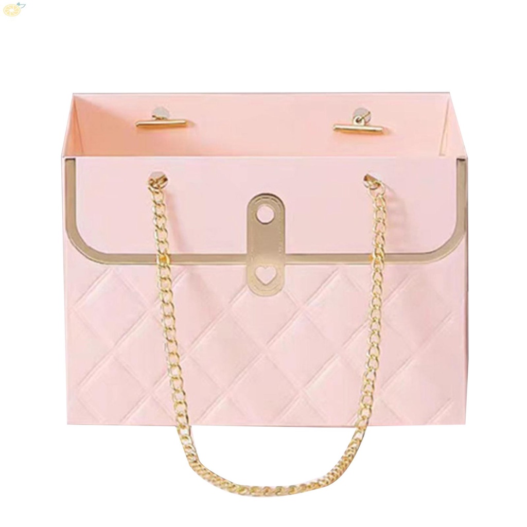 【VARSTR】Rectangular Flower Bouquet Wrapping Bags Metal Chain Design for Easy Carrying and Storage