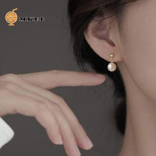 Khuyên tai MKEB đính ngọc trai nhân tạo thời trang cho nữ