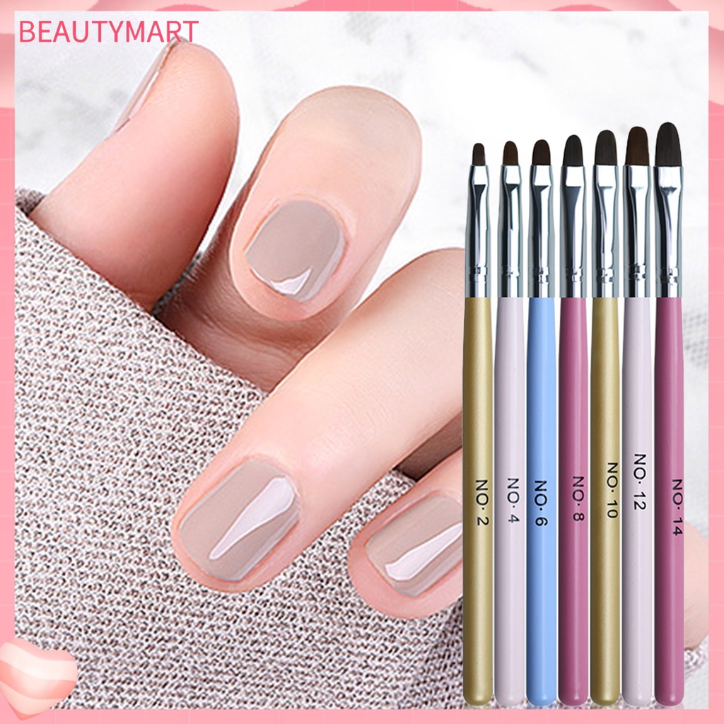 Set 7 Cọ Vẽ Trang Trí Móng Tay Đầu Tròn Gọn Nhẹ Màu Cầu Vồng Dành Cho Bạn Nữ