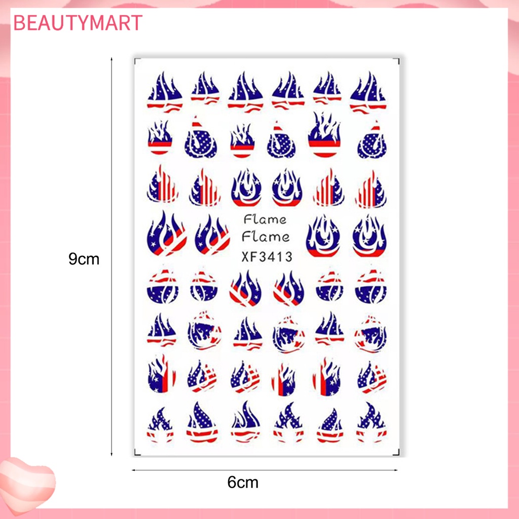 Hình Dán Móng Tay Dễ Dàng Siêu Mỏng Họa Tiết Lá Cờ Mỹ