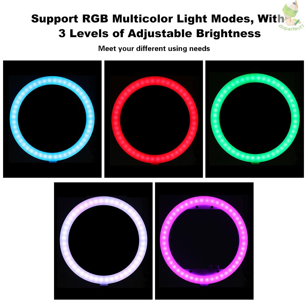 14&quot; RGB Multicolor LED Ring Light 240pcs LEDs Stepless Lighting Dimmable Fill Light Lamp for Selfie Makeup Camera Phone    Came-6.5