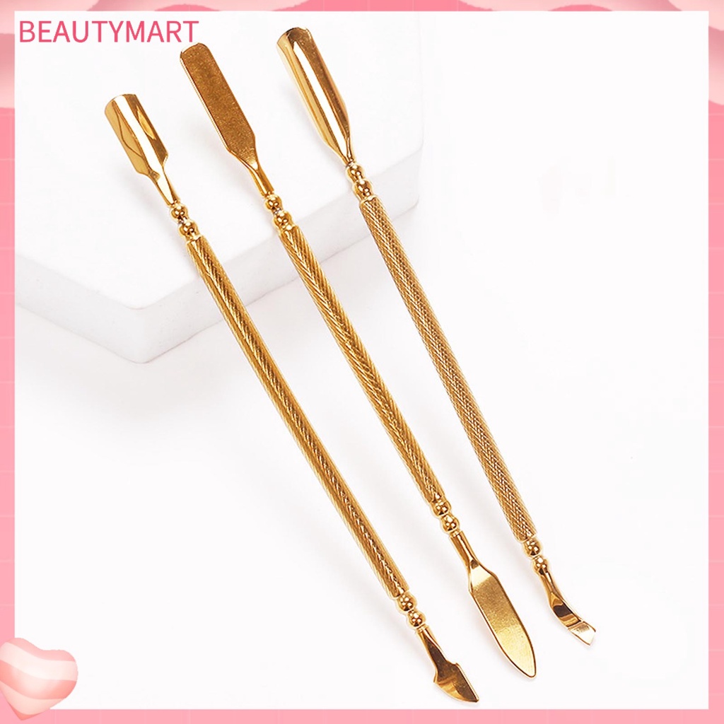 Bộ 3 Dụng Cụ Làm Móng Bằng Thép Không Gỉ Thiết Kế Hai Mặt Tiện Dụng