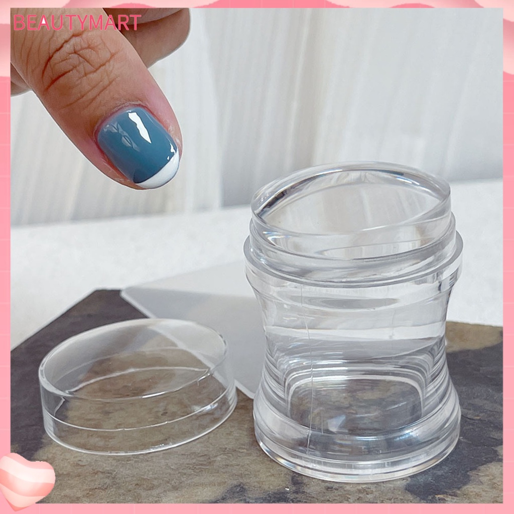 [beautymart] Dụng Cụ Đóng Dấu Trang Trí Móng Tay Nghệ Thuật Đầu Đơn Mịn Màng Thân Thiện Với Môi Trường Bản Rộng Nhẹ Nhàng Trong Suốt