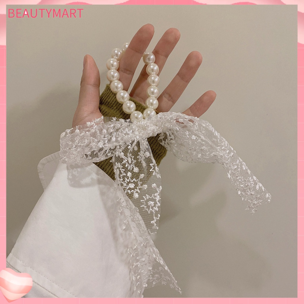 Dây Buộc Tóc Đuôi Ngựa Sợi Lưới Đính Ngọc Trai Giả Thanh Lịch [beautymart]