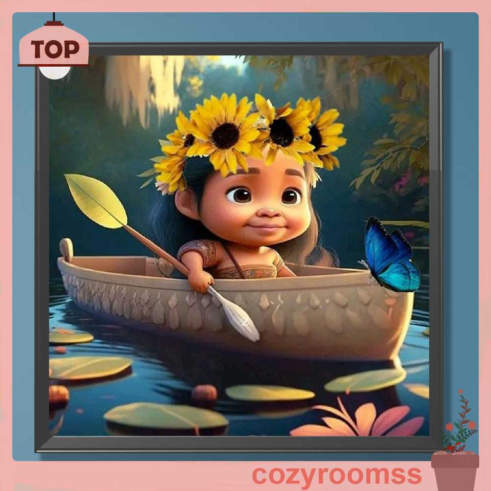 Tranh Đính Đá Kim Cương Toàn Bộ 5D DIY Hình Vẽ Cô Gái Trang Trí Nhà Cửa