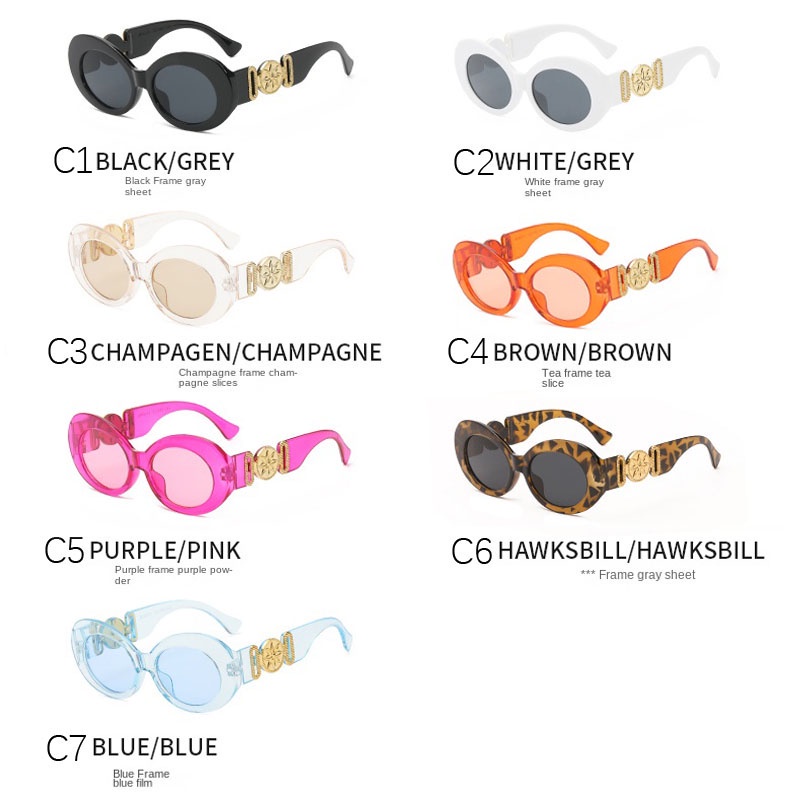 Kính Mát Gọng oval Phong Cách Âu Mỹ Cổ Điển Mới Cho Nam Và Nữ